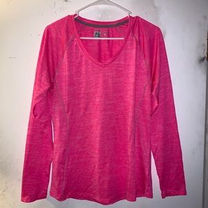 Long Sleeve Pink Athletic Shirt